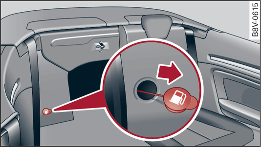 Илл. 301 Для варианта исполнения 2 Задняя часть автомобиля: откинутое правое заднее сиденье